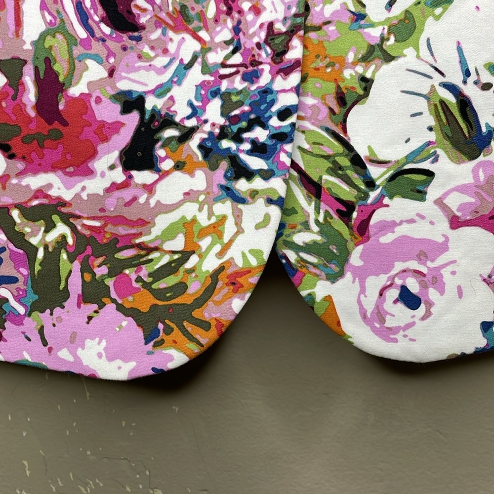 LIZ CLAIBORNE Blazer Abstract Floral Multicolor Single Breasted Cheerful 6 - Picture 9 of 13